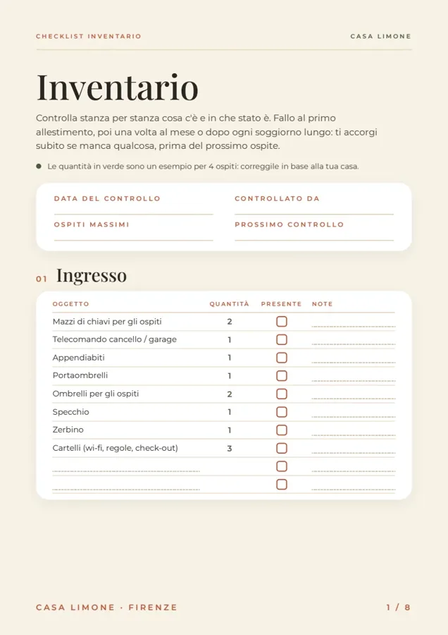 Checklist inventario