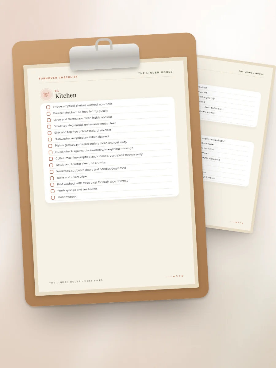 Turnover checklist
