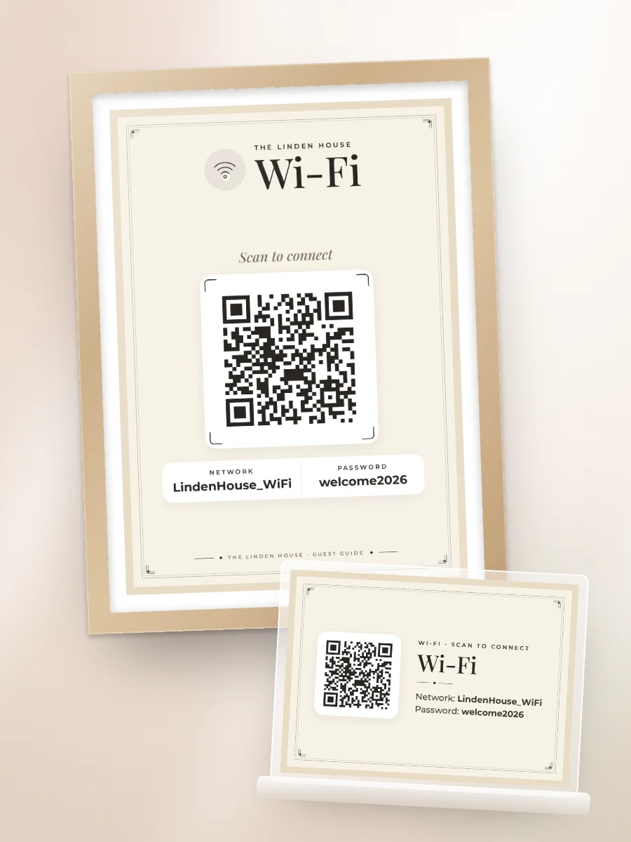 WiFi sign with QR