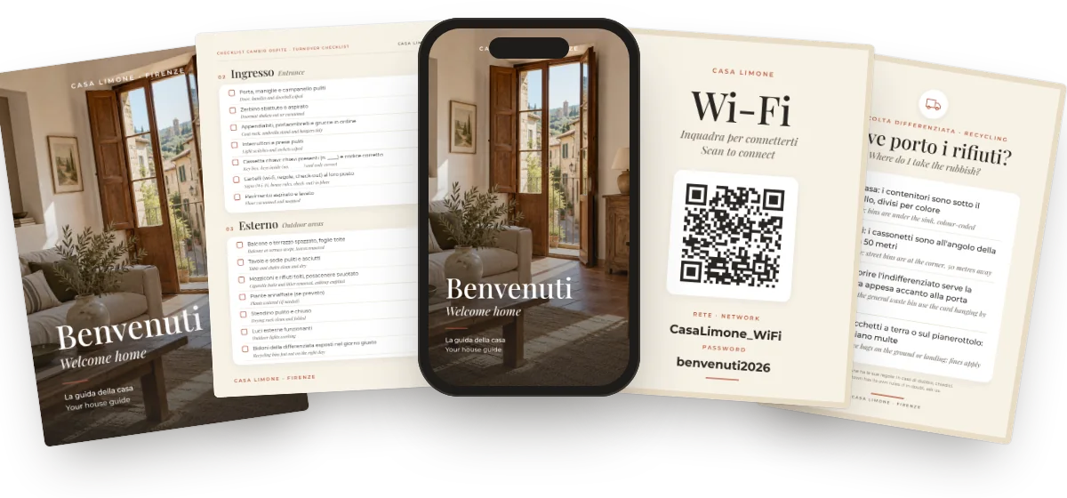 Welcome book, cartelli e checklist del Kit Host