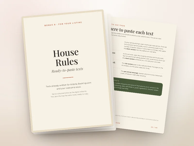 House Rules for Your Listing